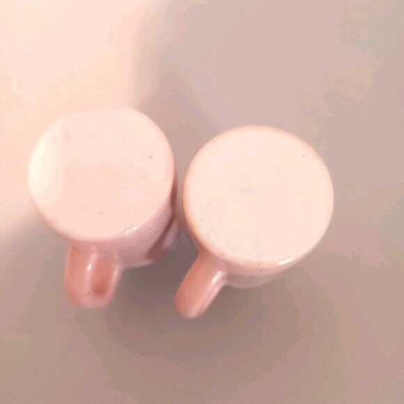 Vtg Mini Beer Stein Set Of 4 Pink & Dark Blue Ceramic Mug Shot Glasses Unmarked - Picture 14 of 16